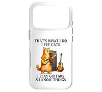 I Pet Cats Play Guitars and I Know Things Funny Guitarist Coque pour iPhone 17 Pro