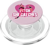 I Pitch She Catches Pichet de Softball Assorti PopSockets PopGrip pour MagSafe