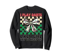 I Play Darts Like A Girl Cible de fléchettes avec nœud Coquette Sweatshirt