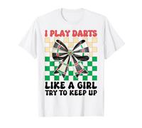 I Play Darts Like A Girl Cible de fléchettes avec nœud Coquette T-Shirt