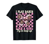 I Play Darts Like A Girl Cible de fléchettes avec nœud Coquette T-Shirt