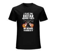 I Play Guitar - Rock and Roll Guitar O-Neck 100% Cotton Short Sleeve Unisex T-Shirt XXXL