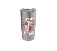 I Play Heavy Metal Tuba fanfare Music Design Gobelet isotherme en acier inoxydable double paroi