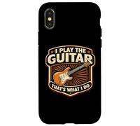 I Play The Guitar That's What I Do Joueur de Guitariste Vintage Coque pour iPhone X/XS