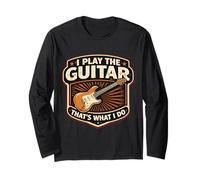 I Play The Guitar That's What I Do Joueur de Guitariste Vintage Manche Longue