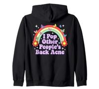 I Pop Other People's Back Acné Humour Adulte Humour Arc-en-Ciel Sweat à Capuche