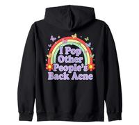 I Pop Other People's Back Acné Humour Adulte Humour Arc-en-Ciel Sweat à Capuche