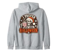 I Prefer Halloween Squelette Hot Cocoa Hiver Sweat à Capuche