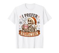 I Prefer Halloween Squelette Hot Cocoa Winter Design T-Shirt