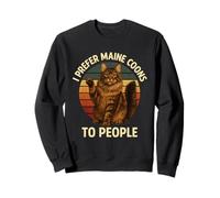 I Prefer Maine Coons to People Funny Cat Lover Rétro Vintage Sweatshirt
