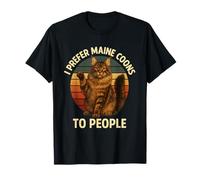 I Prefer Maine Coons to People Funny Cat Lover Rétro Vintage T-Shirt