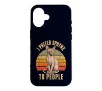 I Prefer Sphynx to People Funny Cat Owner Introverti Coque pour iPhone 16
