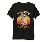 I Prefer Sphynx to People Funny Cat Owner Introverti T-Shirt Haut de Gamme