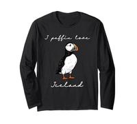 I Puffin Love Iceland Funny Shorebird Art Souvenir d'oiseau Manche Longue