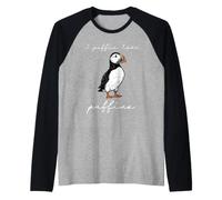 I Puffin Love Puffins Citation d'oiseau de Rivage Humoristique Manche Raglan