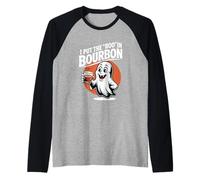 I Put The Boo In Bourbon Lovers Funny Halloween Ghost Booze Manche Raglan