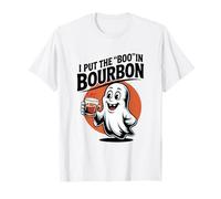 I Put The Boo In Bourbon Lovers Funny Halloween Ghost Booze T-Shirt