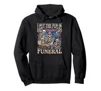 I Put The Fun in Funeral Skeleton Party Rave Humour Sweat à Capuche