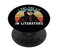 I Put The Lit In Literature - Funny William Shakespeare PopSockets PopGrip - Support et Grip pour Smartphone/Tablette avec un Top Interchangeable