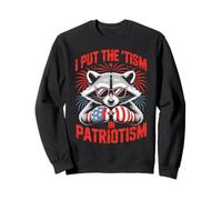 I Put The Tism in Patriotism Boxing Raccoon Sweatshirt