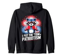 I Put The Tism in Patriotism Boxing Raton Laveur Sweat à Capuche