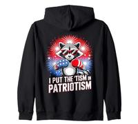 I Put The Tism in Patriotism Boxing Raton Laveur Sweat à Capuche