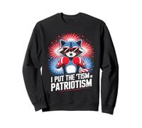 I Put The Tism in Patriotism Boxing Raton Laveur Sweatshirt