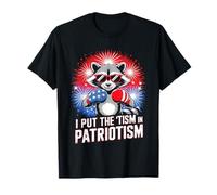 I Put The Tism in Patriotism Boxing Raton Laveur T-Shirt