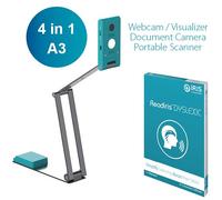 I.R.I.S. IRIScan Visualizer 7 + Readiris Dyslexic 2.0 Scanner aérien 4160 x 3120 DPI A3 Bleu arctique, Argent