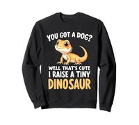 I Raise A Tiny Dinosaure Fière Amoureuse de Dragon Barbu Adorable Sweatshirt