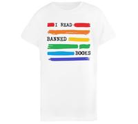 I Read Banned Books Rainbow T-Shirt Enfant Blanc en Coton Basique Basic Cotton White Children's T-Shirt