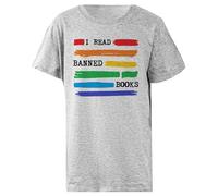 I Read Banned Books Rainbow T-Shirt Enfant Gris en Coton Basique Basic Cotton Grey Children's T-Shirt