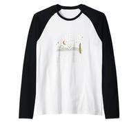 I Read Past My Bedtime Open Book Moon Stars Graphic Manche Raglan