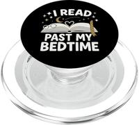 I Read Past My Bedtime Open Book Moon Stars Graphic PopSockets PopGrip pour MagSafe