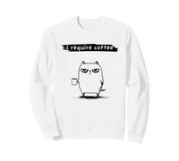 I Require Coffee Feline avec Tasse Humoristique Caféine Love Apparel Sweatshirt