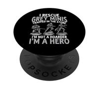 I Rescue Grey Minis Trapped in Store - Peintre Miniature Amusant PopSockets PopGrip Adhésif