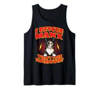 I Rescue Manx Cat What's Your Superpower Funny Cats Lover Débardeur