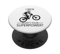 I Ride Downhill What's Your Superpower ? PopSockets PopGrip Adhésif