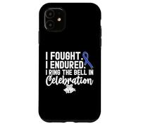 I Ring The Bell in Celebration Ruban Bleu Cancer du côlon Coque pour iPhone 11