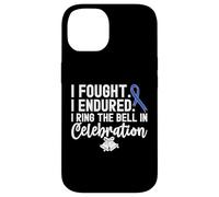 I Ring The Bell in Celebration Ruban Bleu Cancer du côlon Coque pour iPhone 14