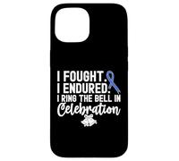 I Ring The Bell in Celebration Ruban Bleu Cancer du côlon Coque pour iPhone 15