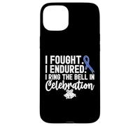 I Ring The Bell in Celebration Ruban Bleu Cancer du côlon Coque pour iPhone 15 Plus