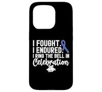I Ring The Bell in Celebration Ruban Bleu Cancer du côlon Coque pour iPhone 15 Pro