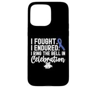I Ring The Bell in Celebration Ruban Bleu Cancer du côlon Coque pour iPhone 15 Pro Max