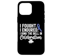 I Ring The Bell in Celebration Ruban Bleu Cancer du côlon Coque pour iPhone 16 Pro Max