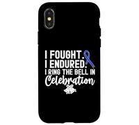 I Ring The Bell in Celebration Ruban Bleu Cancer du côlon Coque pour iPhone X/XS