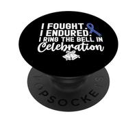 I Ring The Bell in Celebration Ruban Bleu Cancer du côlon PopSockets PopGrip Adhésif