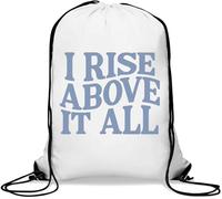 I Rise Above It All Sac de sport décontracté avec cordon de serrage Blanc