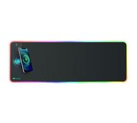 i-Rocks Tapis de souris de jeu RVB extra long 10 W sans fil avec base en caoutchouc antidérapant, 35,4 pouces, 10 effets de couleur rétroéclairés par LED pour appareils Qi : Samsung S21/10/8/9, iPhone