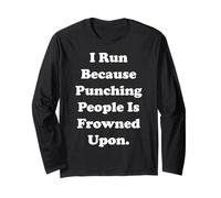 I Run Because Punching People Is Frowned Upon Funny Saying Manche Longue